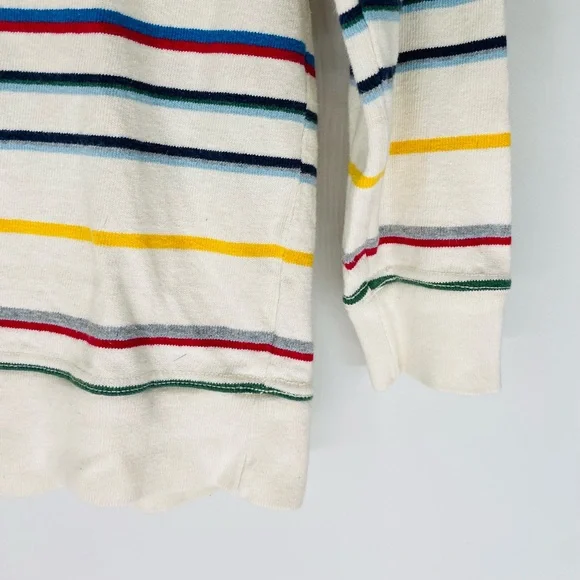GAP Kids Boy M 8 White striped 100% cotton Pullover sweater - Picture 2 of 5